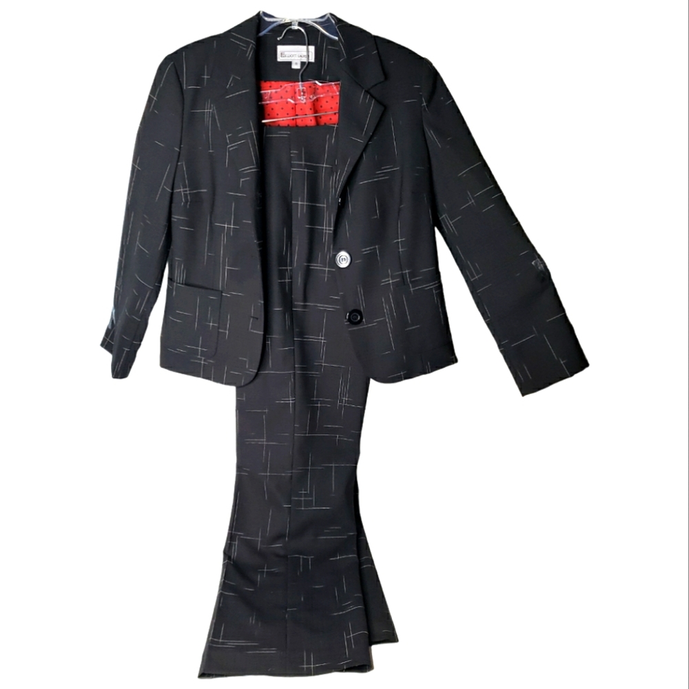 Vtg Elliot Lauren MCM Vibe Pant Suit Wool Blend Minimalist Capsule Atomic Age 8